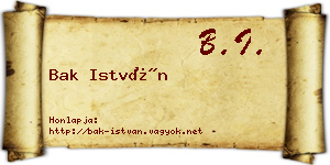 Bak István névjegykártya